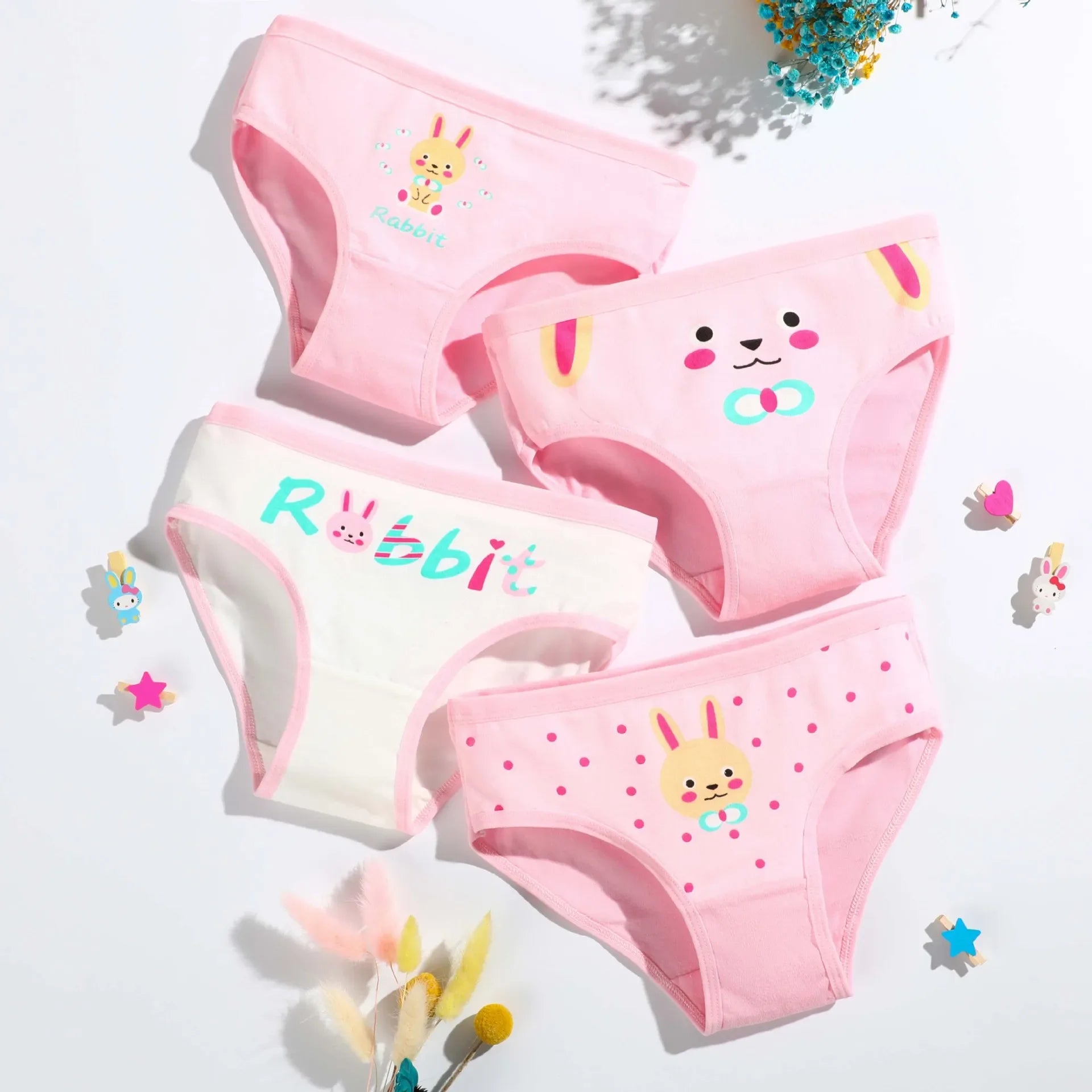 4 pcs /Lot cartoon Design Underpants Briefs baby Girls boxer Panties Cotton Soft Breathable Underwear for 2-12 years Girl