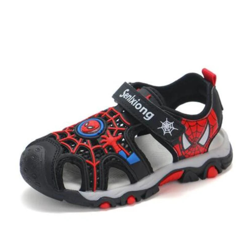 Disney Summer Cartoon Kids Sandal Toddler Boys Spiderman Sandals Orthopedic Sport Pu Leather Baby Boys Blue Red Beach Sandals