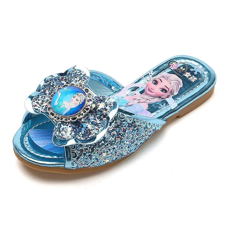 Disney Girls' Sandals Slippers Summer Party Shoes Soft Soled Baby Shoes Frozen Elsa Princess Outdoor Children's Slippers