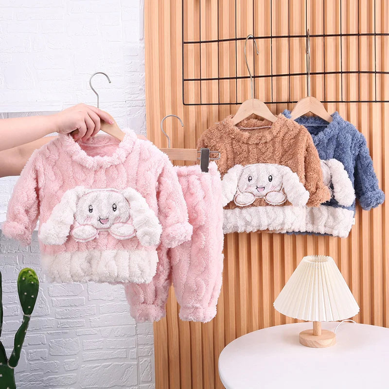 New Winter Baby Girls Clothes Children Sleepwear Infant Fashion Warm T-Shirt Pants 2Pcs/Sets Toddler Casual Costume Kids Pajamas