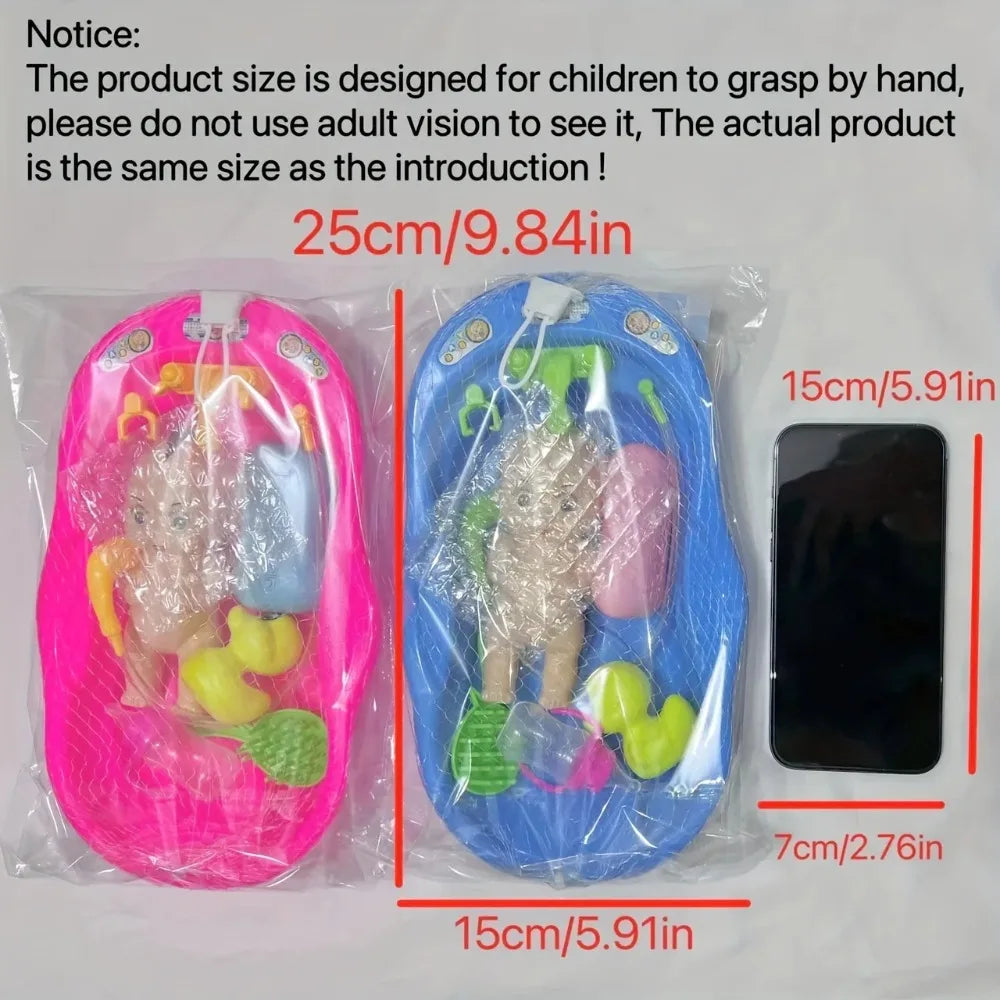 Baby Dolls Bath Set Pretend Play Baby Doll Care Toys Girl Boy Doll Set with Bathtub Accessories Toddlers Toys Birthday Gifts