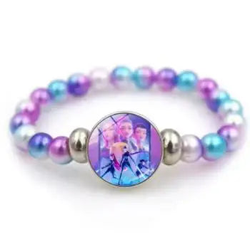 KPop Demon Hunters Bracelets Girls Fashion Beaded Wristband Cute Cartoon Figure Jewelry Accessories Children Christmas Gift Toys