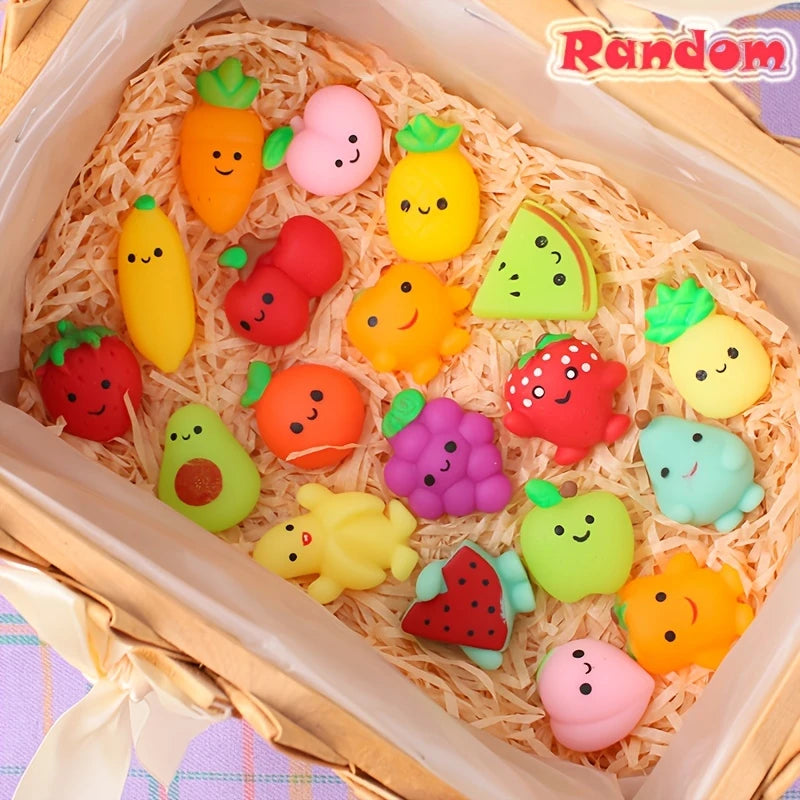 1-24pcs Mochi Squishy Toys Set for Kids Mini Squishies Fruit Squeeze Pack Cute Stress Relief Anxiety Birthday Gift Adults Kids
