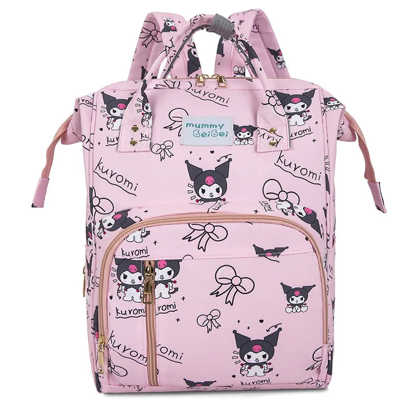 Kuromi New Diaper Bag Backpack Cartoon Cute Baby Diaper Bag Backpack Multifunctional Fashion Lightweight Baby Bag Large Capacity