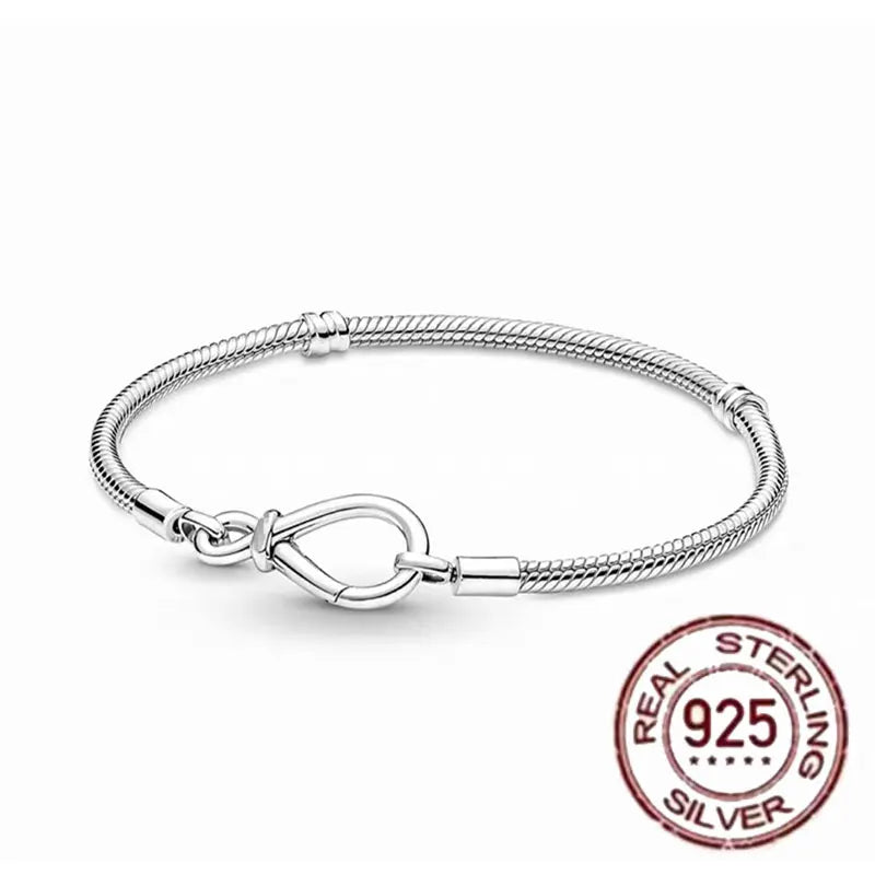 Hot selling S925 sterling silver crown snake bone bracelet, suitable for original DlY bracelet, women's fashion jewelry
