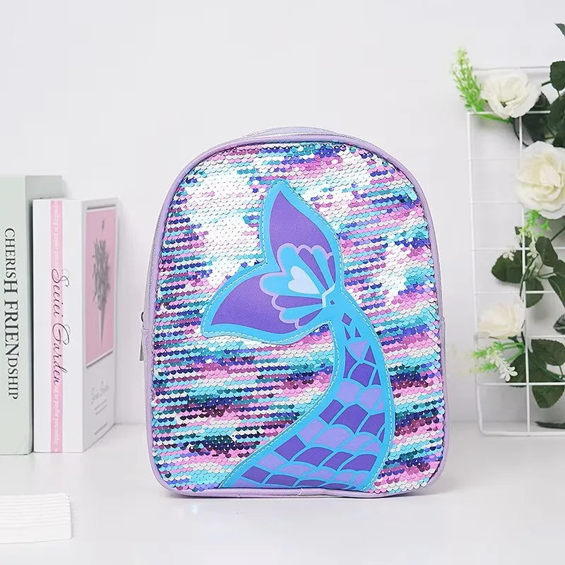 Toddlers Backpack Cartoon Unicorn Schoolbag Sequin Transparent Butterfly Wings Bookbag for Girl Kids Waterproof School Bag 2024