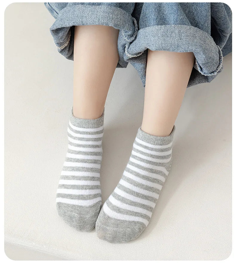 6 Pairs 0-5 Years Old Non-Slip Kids Socks with Grip Little Girls Boys Ankle Socks Infants Toddlers Children Floor Socks