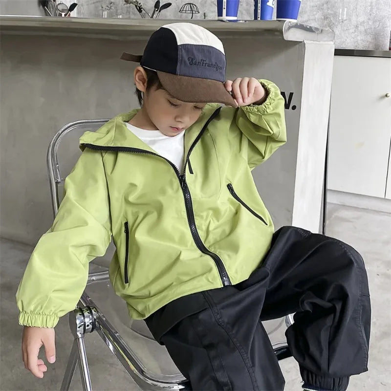 Neue Kinder-Outdoorjacke 2025, Unisex, sportliches Design, trendige wasserdichte und winddichte Jacke für Jungen und Mädchen im Alter von 8-14 Jahren, ideal für Frühling und Herbst