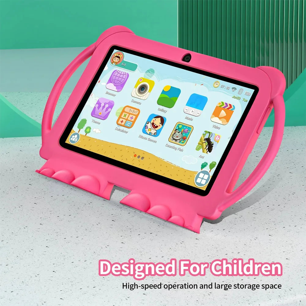 New 5G WIFI 7-inch Children's Tablet 4GB+64GB ROM Mini Pad Quad Core Dual Cameras Kids-Proof protective Case Tablets Android 13