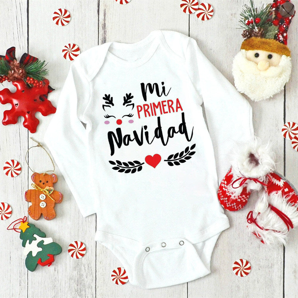 My First Christmas Baby Bodysuit Boys Girls Clothes Xmas Infat Cute Romper Christmas Party Baby Bodysuits Newborn 1st Xmas Gift