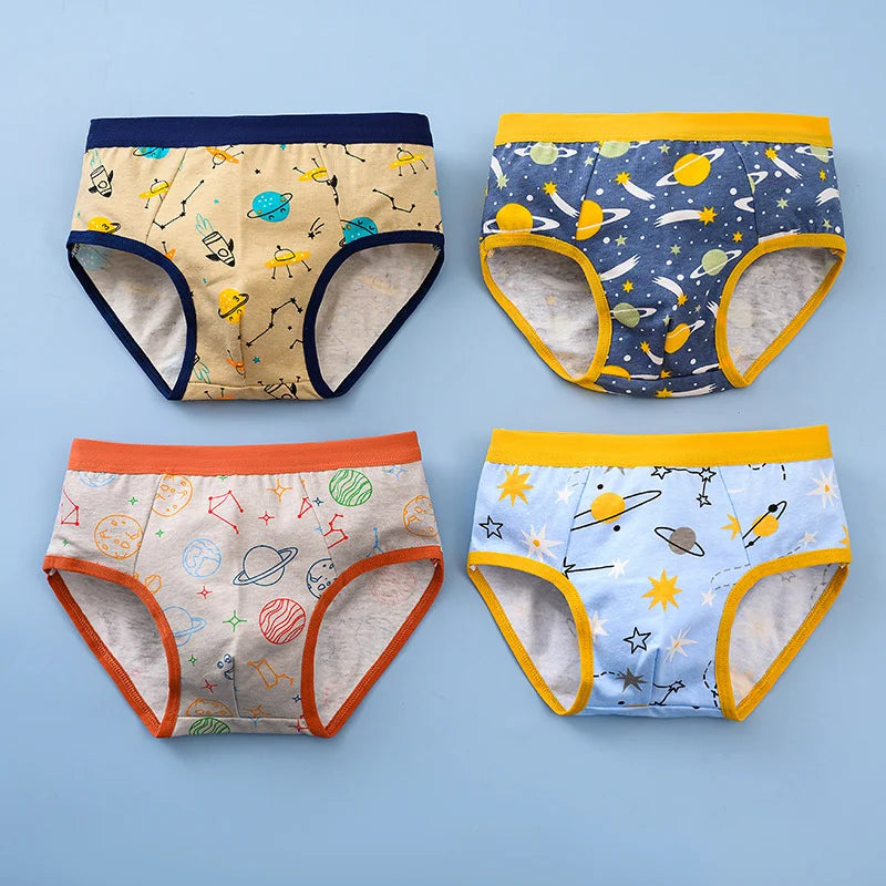1/4/8 Pcs Boys Boxer Briefs Sets for Children Kids Cotton Underwear Breathable Baby Underpants All Print Thong Panties 2025 New