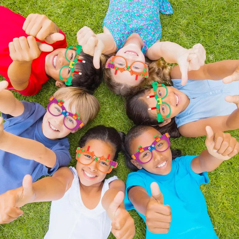 DIY Building Bricks Glasses Building Blocks Games for Kids Creative Building Block Birthday Party Favors, Carnival Party Games