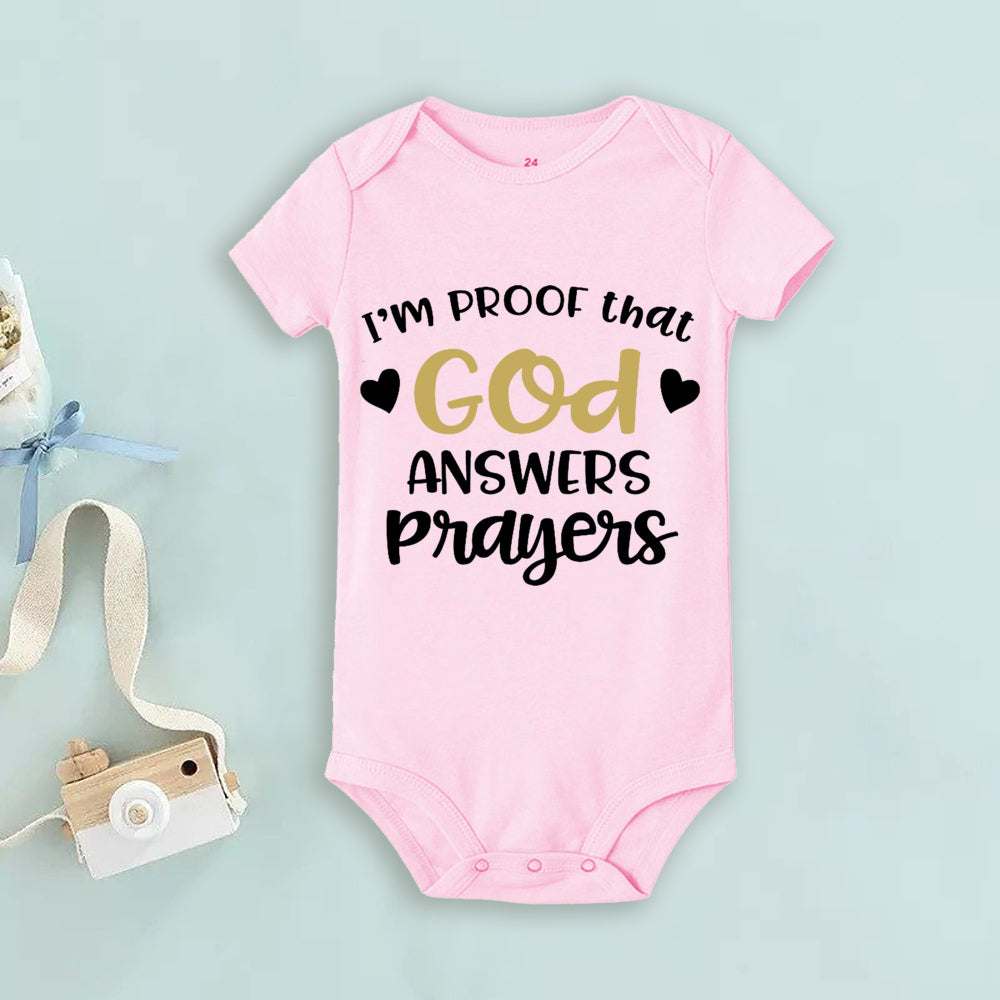 Proof That God Answers Prayers Baby Bodysuit Little Answered Prayer Romper Baby Announcement Bodysuits Newbron Shower Gift