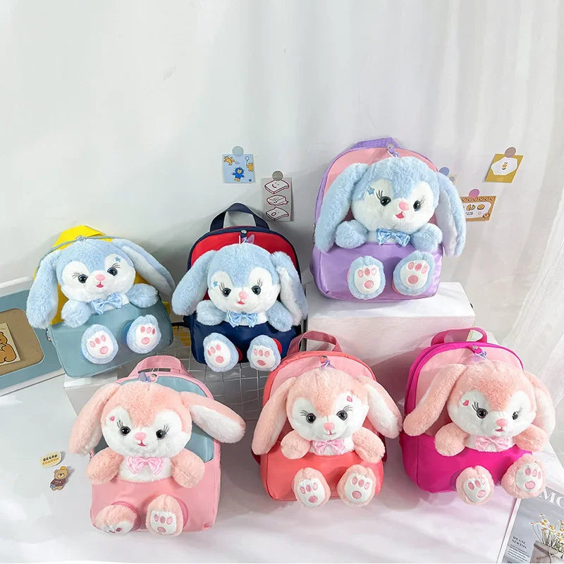 Cartoon Kindergarten Backpack New Children's School Bag Cute Plush Rabbit Doll Backpack