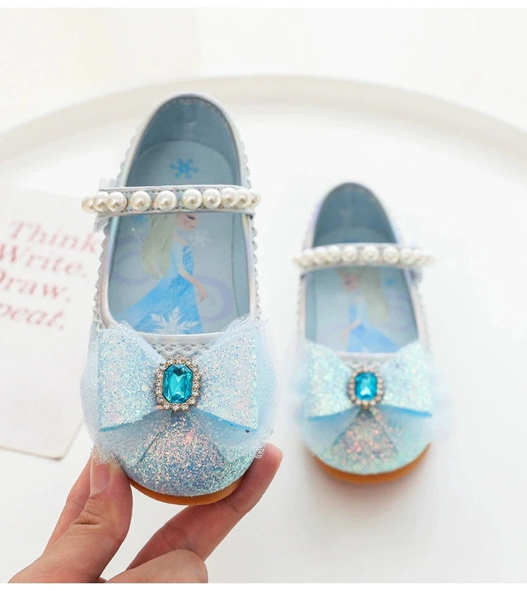 Baby Girl's Princess Shoes Leisure Candy Color Bowtie Kids Ballet Flats Toddler Light Rhinestone Pearl Autumn Children Flat Shoe