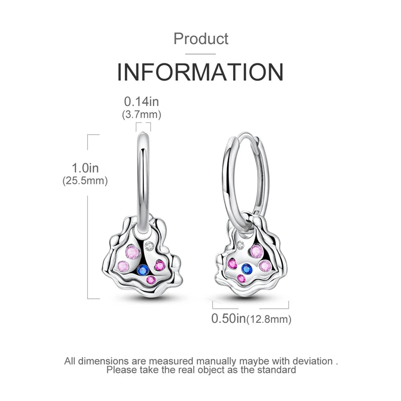 925 Sterling Silver Pave U Shape Heart Eardrop Earrings Hoop Earrings For Women Wedding Engagement For Girlfriend Birthday Gift