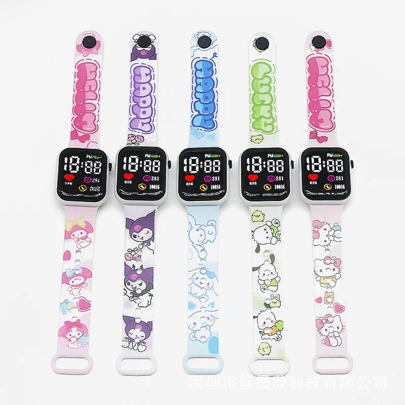 New Hello Kitty Children Watches Girls Children's Electronic Sport Watch Fashion Digital Watch Women Student Christmas gift