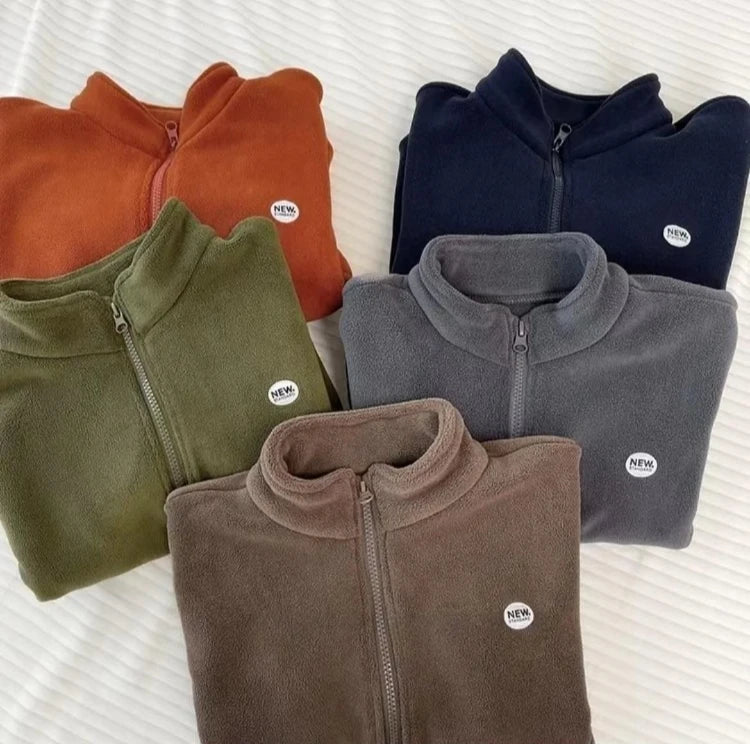 Kids Girls Boys Baby Mid-Large Size Autumn-Winter Polar Fleece Layering Jacket Fleece Sweatshirt Top