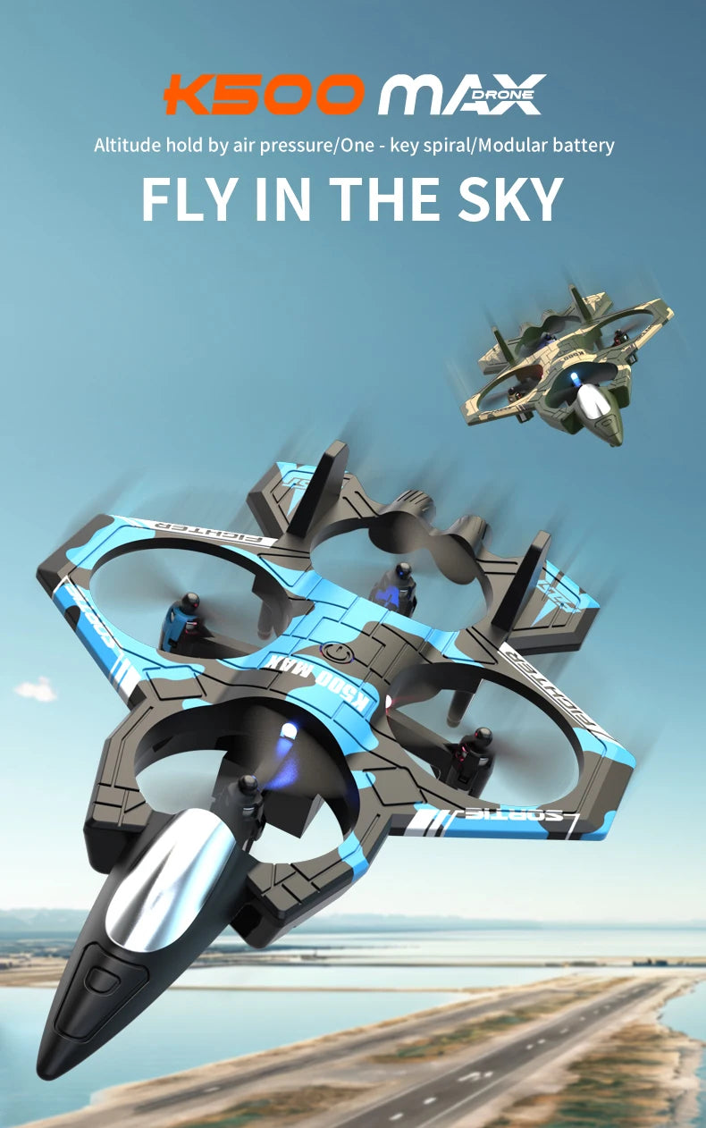 JCMO K500MAX Remote Control Toy Plane One Key Take Off Throw Fly 360° Rolling Flight 2.4Ghz RC Three Speed Adjustment Toy Plane