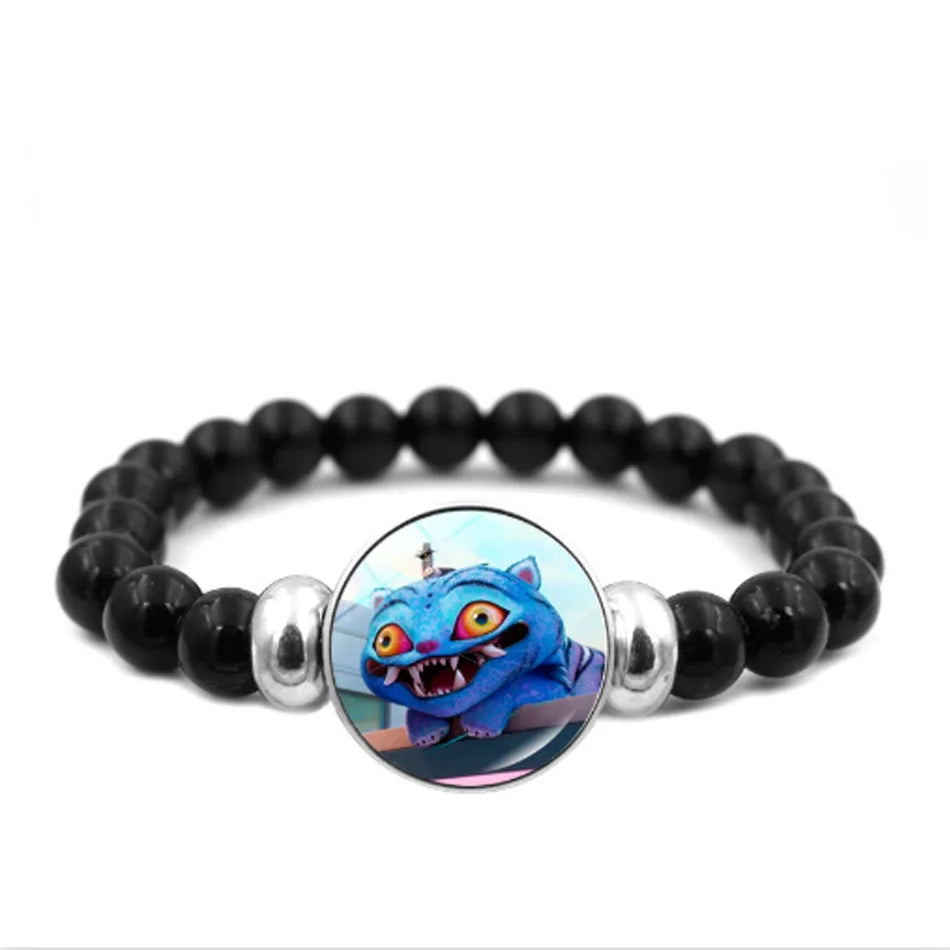 * K-Pop Demon Hunters Handmade Glass Bead Bracelet Huntr-x Rumi Zoey Mira Bangles Unisex Jewelry Accessories Fans Gift