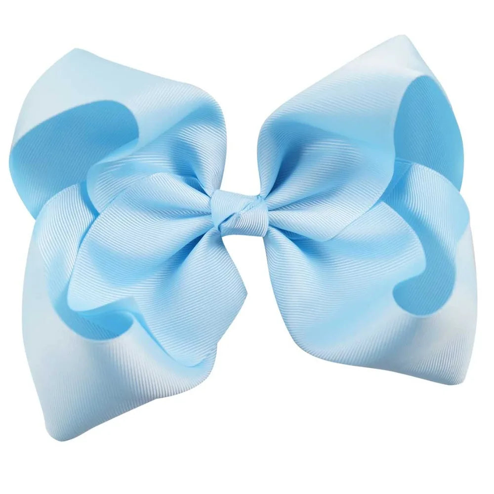 60 Colors Boutique 8" Large Solid Grosgrain Ribbon Hair Bow Clips Barrettes for Women Girls Accessories