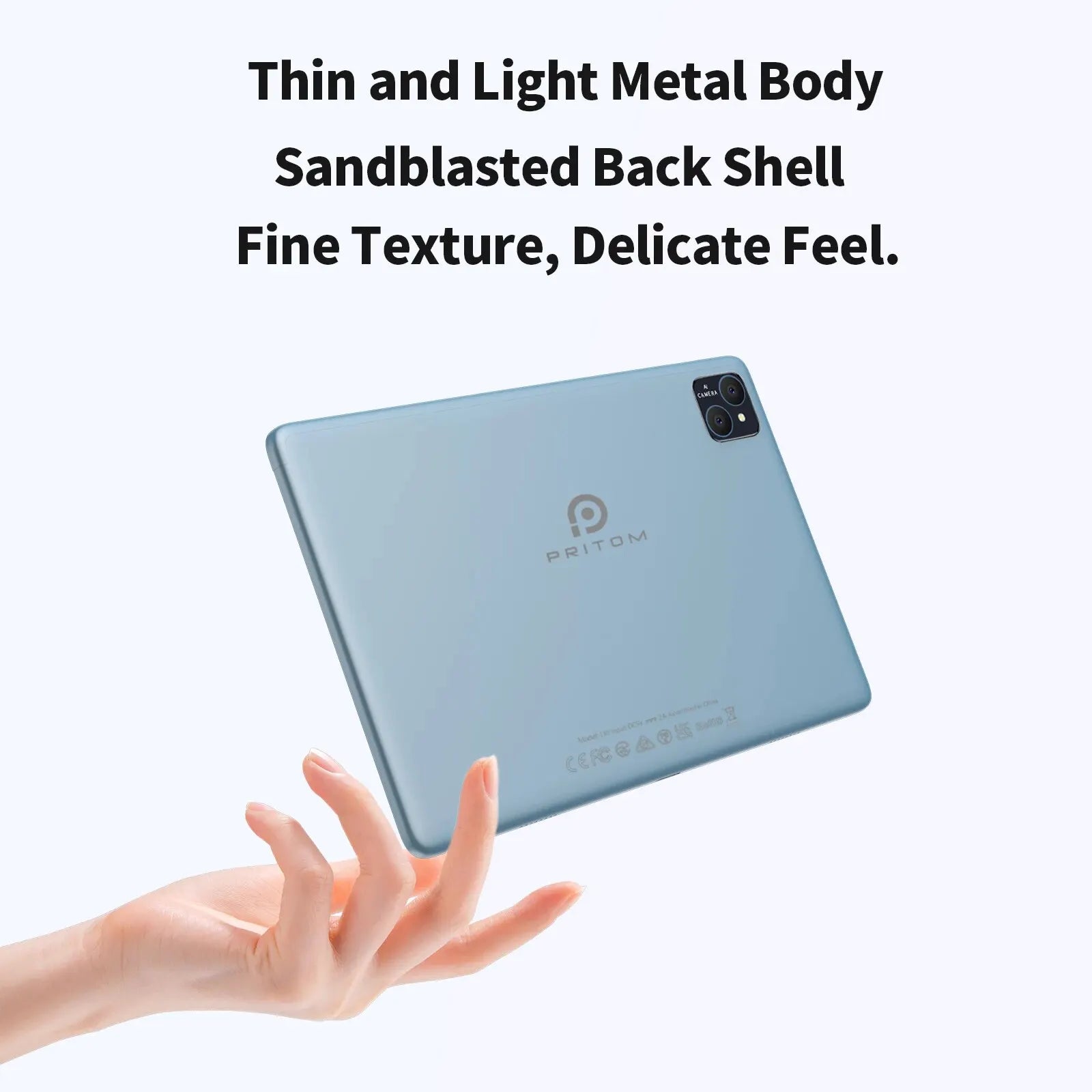 PRITOM TAB11 Android 14 Tablet, 10 Inch, Octa-Core, 5G WiFi6, 128GB, 8000mAh, HD IPS Display, Dual Camera, Bluetooth, FM, TYPE C