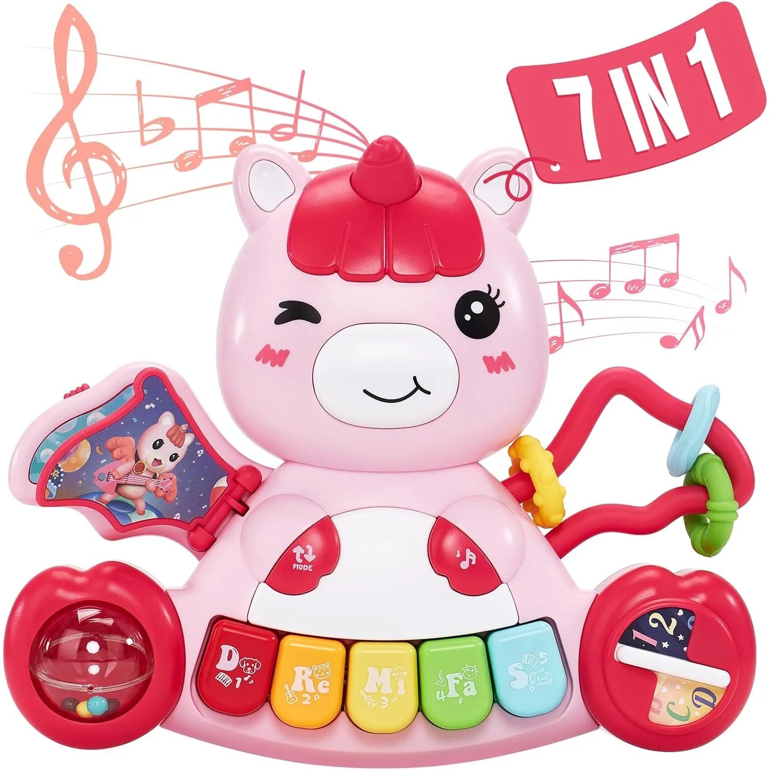 Baby Toys Boys Girls Activity Early Learning Educational Toys Unicorn Musical Light Infant Piano Toys Music Instrument Gift