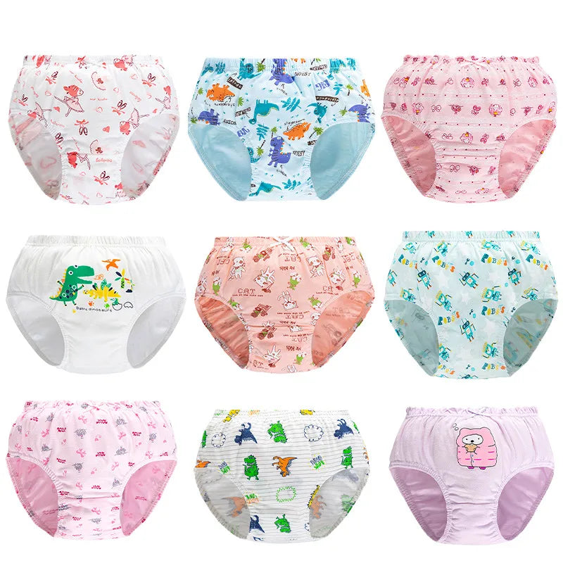 5/10 Pieces Girls Briefs Random Cartoon Patterns Cute Girls Panties Cotton Toddlers Briefs Soft Children Triangle Underwear