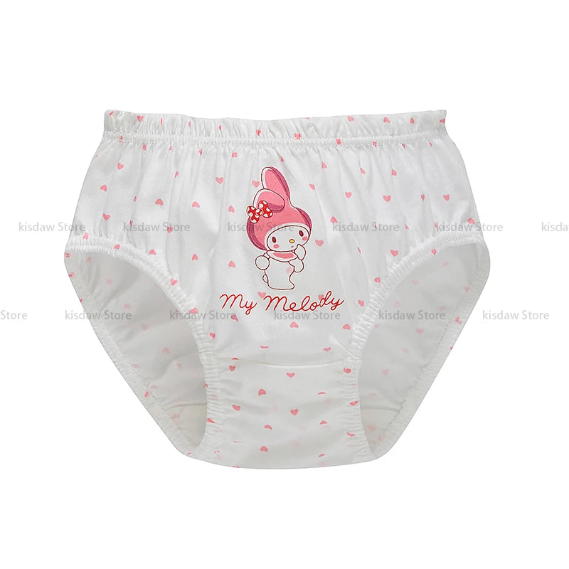10Pcs/Set Cotton Girls Panties Cute Characters Kuromi Melody Girls Briefs Cartoon Children Underwear Breathable Kids Knickers