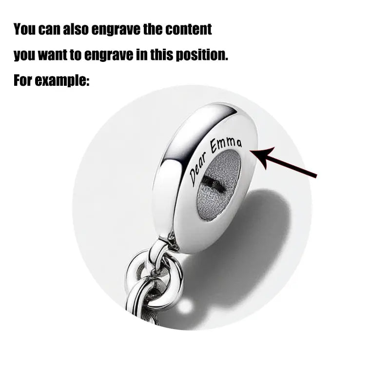 Customizable engraved 925 Sterling Silver Dangle Charm Stitch ride a motorcycle pendant for Original DIY Bracelet Fine Jewellery