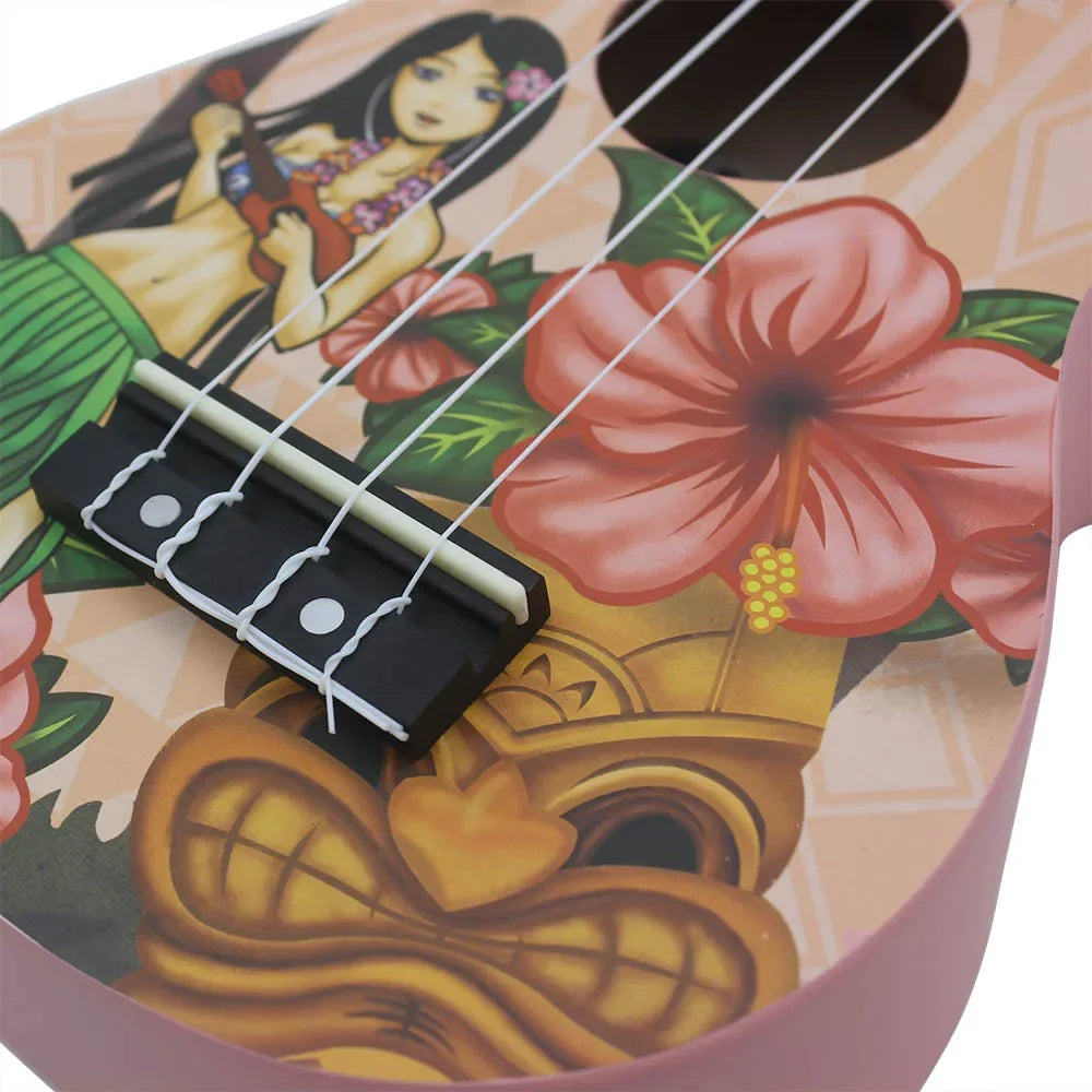 IRIN 21 Inch Ukulele Hawaiian Girl Hawaiian Guitar Musical Instrument 4 Strings Basswood Ukulele Soprano Guitar Tuner Capo Parts
