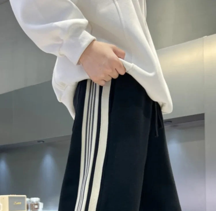 2025 New Release Boys' Wide-Leg Pants - Breathable Sporty Straight Leg for Boys 120-170cm, Spring Autumn Streetwear Casual Wear