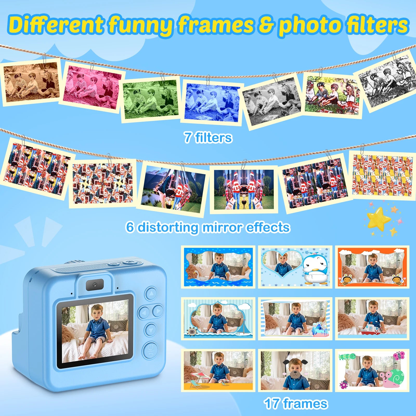 New Bee Kids Instant Print Camera 1080P HD Dual Lens Selfie 32GB Digital Camera for Girls Boys Christmas Birthday Gifts Toys