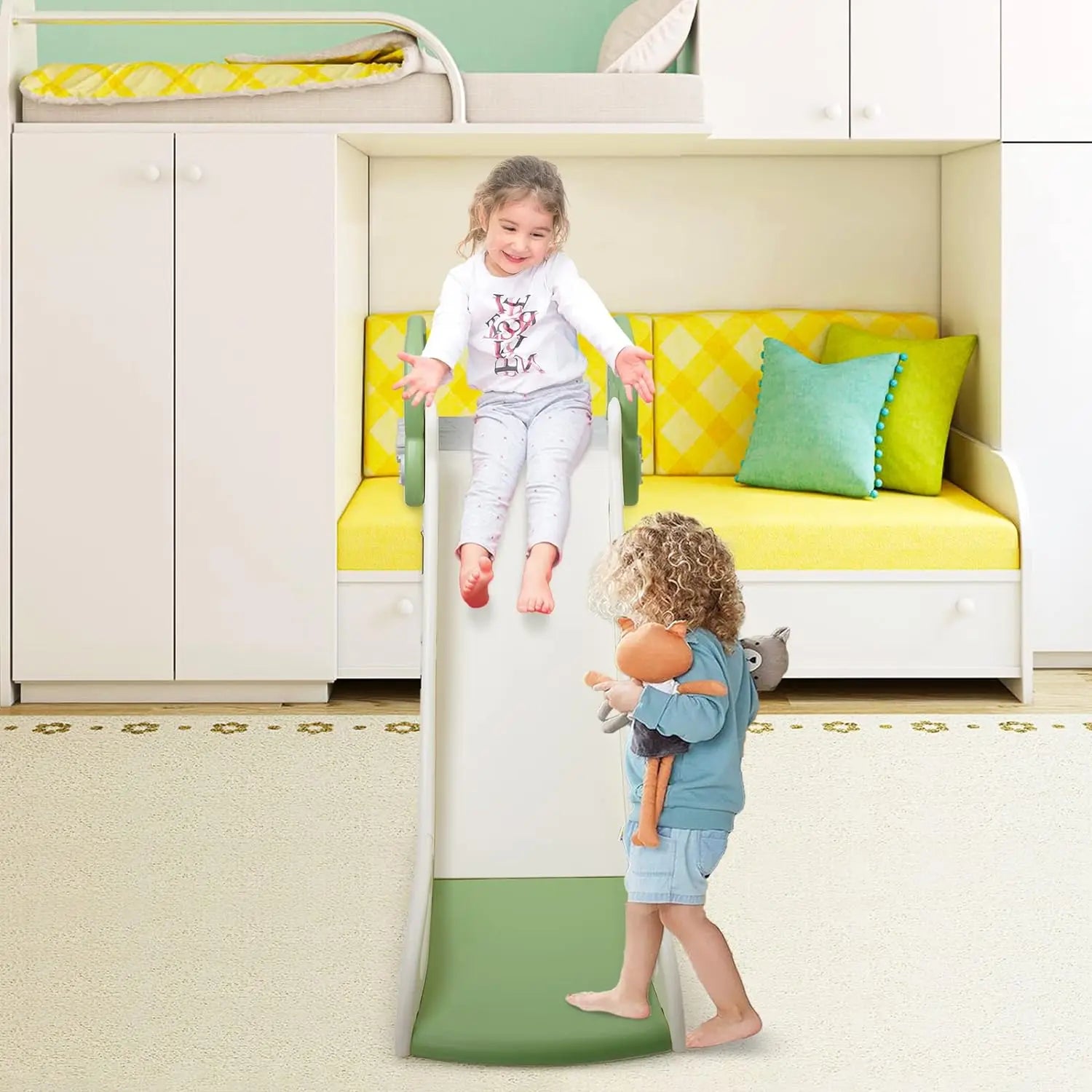 Indoor Kids Sofa Slide Adjustable Climbing Slide for Bed Sofa Stair for Kids Toddler Toy Slide Climber Playset Toy Playground