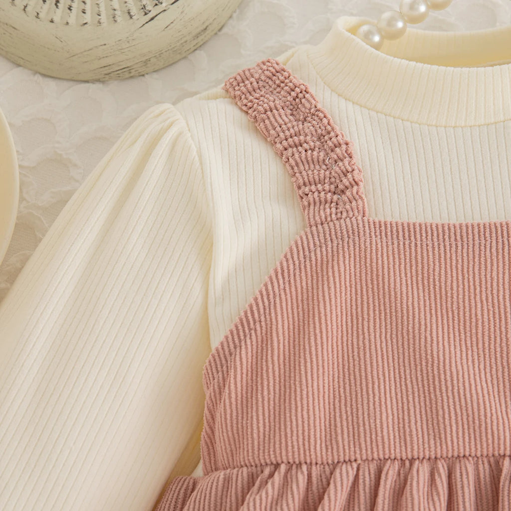 Spring And Autumn New Korean Style Baby Girl Dress, Sweet Bow Children'S Long Sleeved Clothes For Babies Aged 9 Months - 3 Years