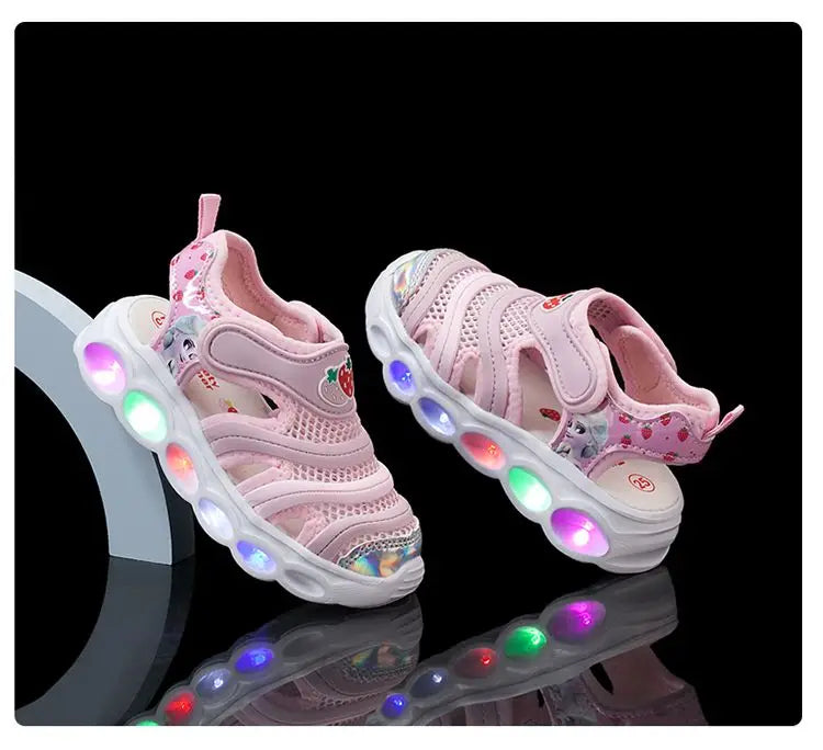 Disney Summer Cartoon Kids Toddler Boys Spiderman Princess Sandals Sport Baby Boys Blue Red Beach Sneakers Sandals Size 24-35