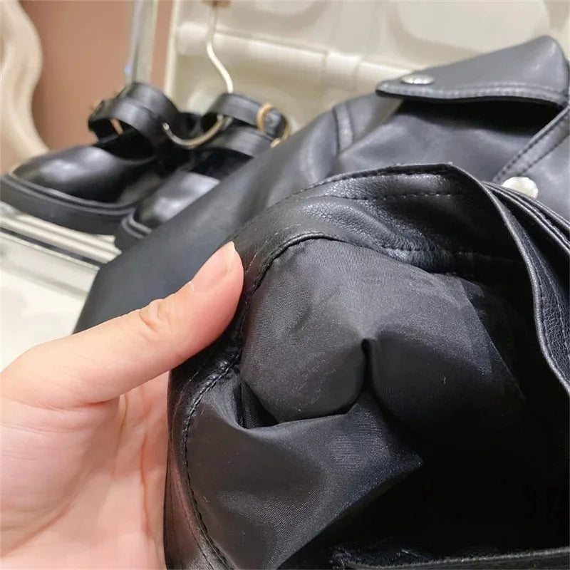 Boys Pu Leather Jackets Spring Autumn Children Handsome Outerwear Kids Zipper Trends Coats Baby Classics Clothes 2-8 Years