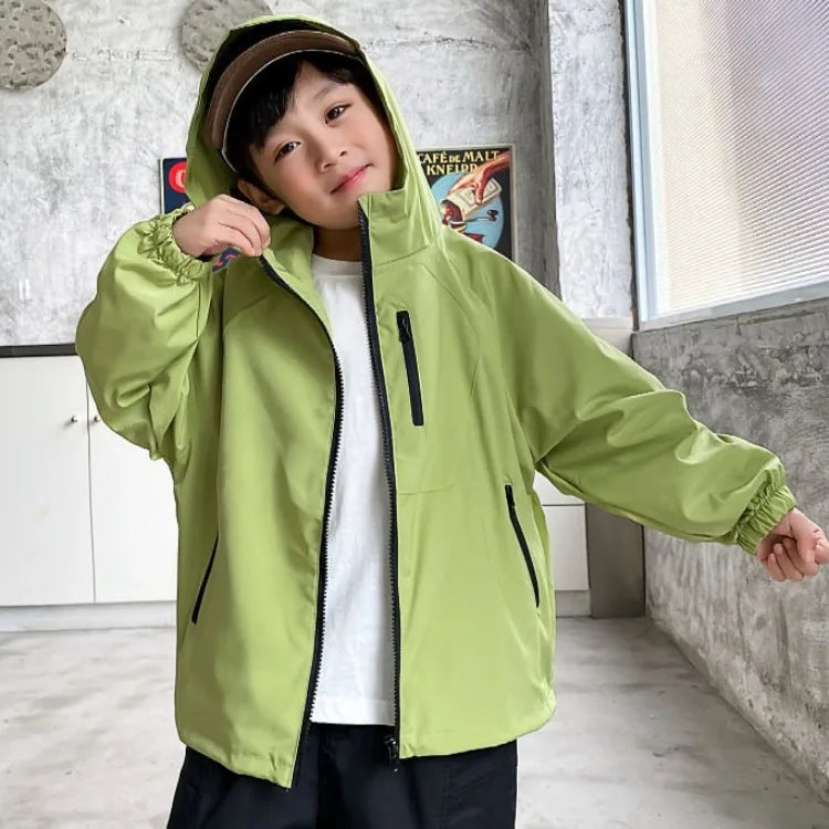 2025 New Kids Outdoor Jacket Unisex Sporty Design Spring Autumn Wear Trendy Waterproof Windproof Jacket for Boys Girls Ages 8-14