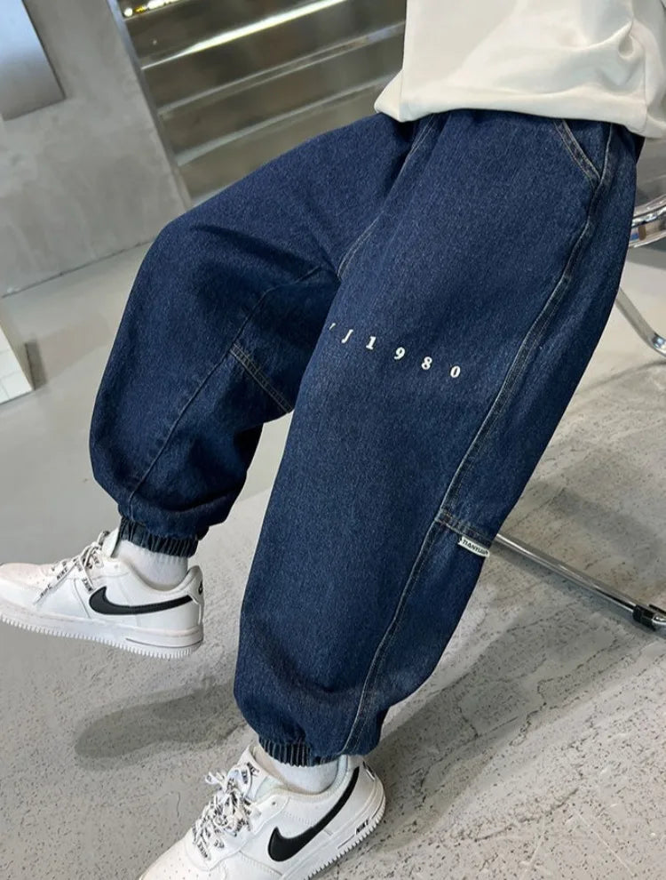 Boys Jeans Spring Autumn 2025 New Style Casual Pants Trendy Stretch Fabric Comfort Fit Toddler Boys