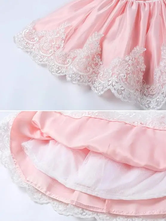 New Year Dress For Girls White Bridesmaid Dresses For Wedding Prom Gown Big Bow Girls Elegant Dresses Red Puffy Christmas Dress