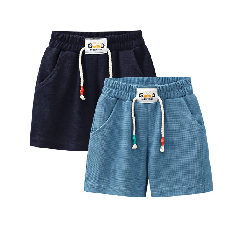 2pcs Summer Kids Shorts Boys Girls Solid Color Short Baby Solid Color Casual Pant Children Short Pant Sport Clothing Outwear