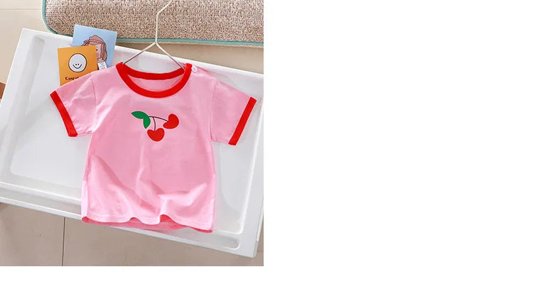 Children's Clothing T-shirt For Boys Girls Summer Cotton Fruit Print Short Sleeve Toddlers Tops Tees Soft Kids Clothes