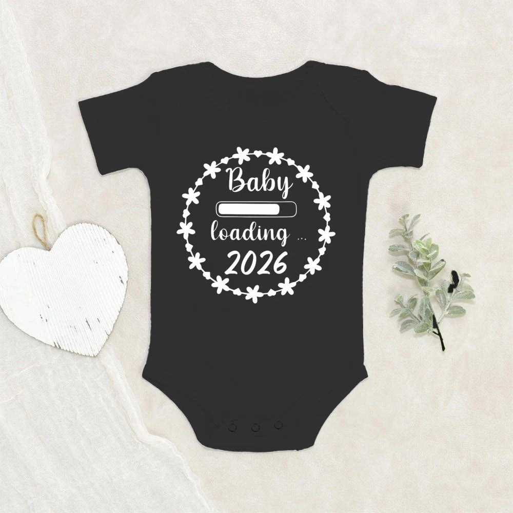 Baby Loading 2026 Announcement Newborn Baby Bodysuit Romper Funny Boys Girls Outfits Body Pregnancy Reveal Clothes