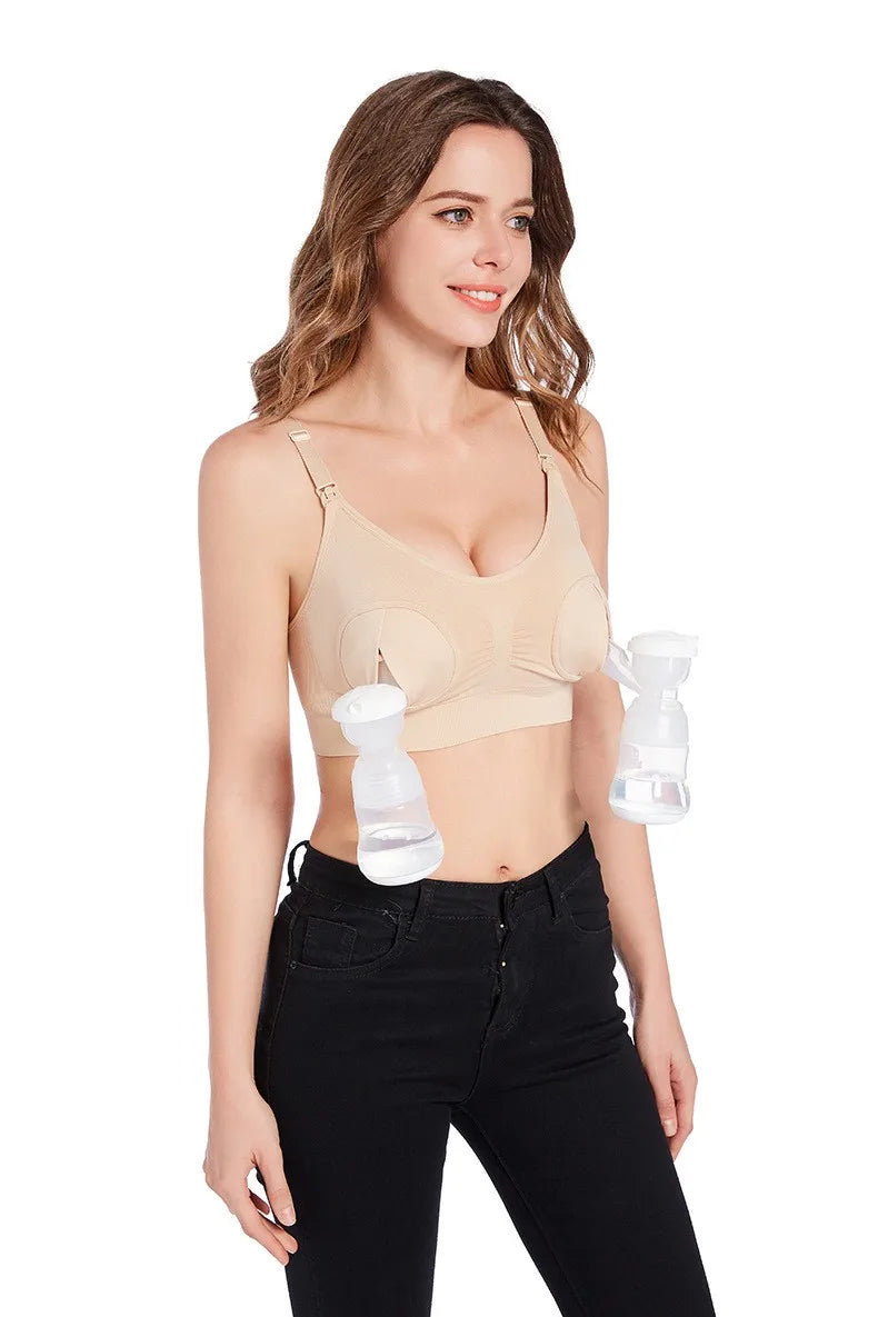 Maternity Hand Free Pumping Breastfeeding Function Bra Women Enhancement Underwear Breast Bra Can Wear All Day Pregnancy Clothes