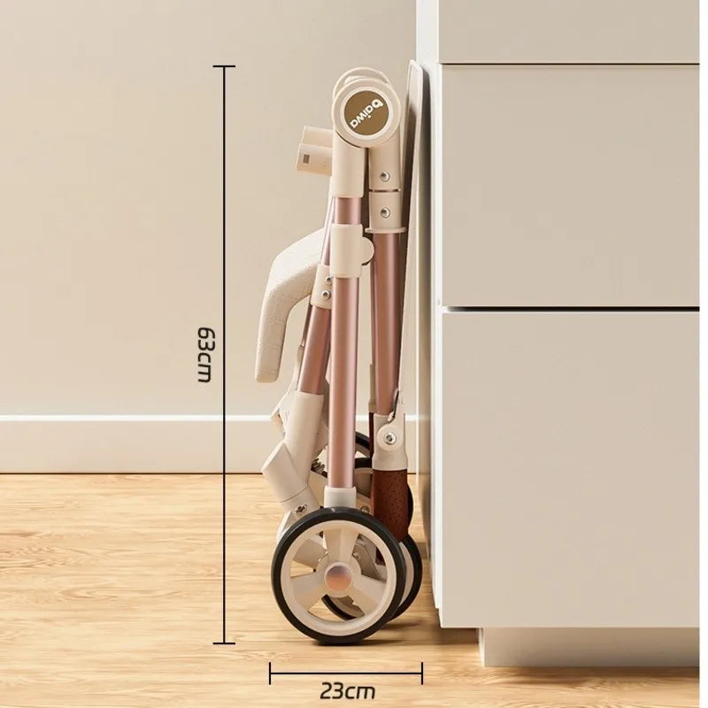 Baby Stroller Foldable Travel Umbrella Cart Lightweight & Compact Reclining Pocket Stroller with Music & Light Canopy for Babies