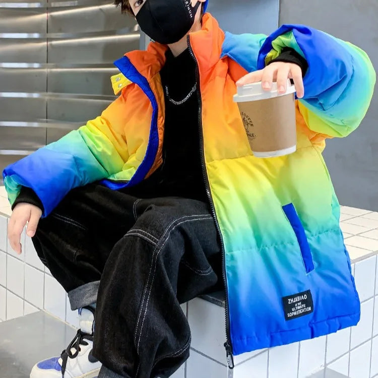 Boys Winter Stylish Cotton-Padded Down Coat 2025 New Big & Medium Size