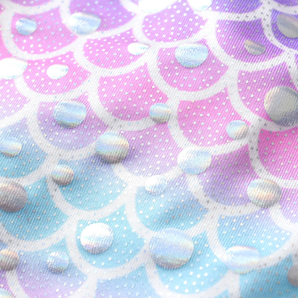 VIKITA Kids Trousers Girls Mermaid Print Leggings with Tutu Skirts Fake 2 Pcs Pants Girls Fashion Trousers Mesh Pants Skirts