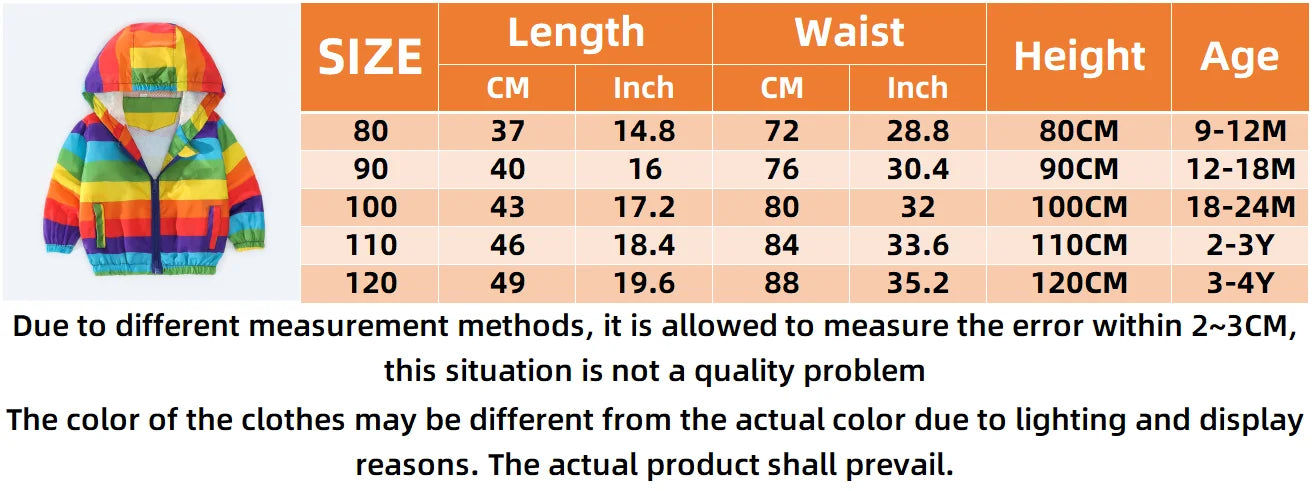 Spring And Autumn New Rainbow Striped Baby Boys Jacket, Simple Style Children'S Long Sleeve Clothes (9 Months -4 Years Old)