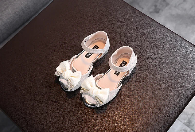 Girls Rhinestone Flower Shoes Low Heel Flower Wedding Party Dress Pump Shoes Princess Shoes For Kids Toddler