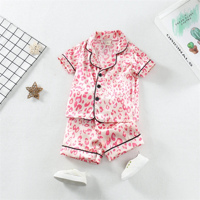 New Summer Baby Clothes Suit Children Boys Sleepwear Shirt Shorts 2Pcs/Sets Kids Girls Pajamas Toddler Costume Infant Tracksuits